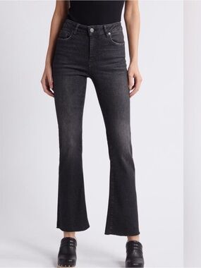 Frame Denim Women’s Le Crop Mini Boot Radio Black Cascade Hem Bootcut Jeans 32